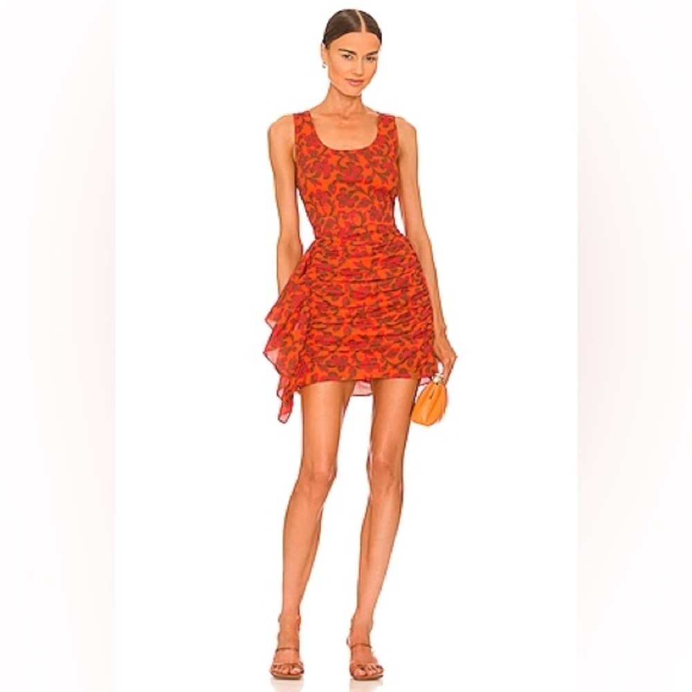 RHODE Revolve Tropical Orange Tilda Dress NWT
